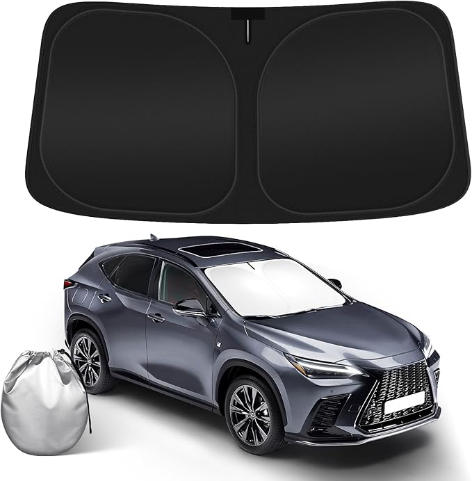 Car Windshield Sun Shade Compatible with 2022 2023 2024 2025 2026 Lexus NX NX250 NX350 NX350h NX450h+ Accessories Foldable Front Window Sunshade Custom for Lexus NX Windshield Sun Visor