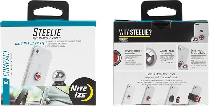 Nite Ize Steelie Original Dash Kit - Magnetic Phone Mount for Car Dashboard - Car Phone Holder with Strong Steelie Magnet & 3M VHB Adhesive