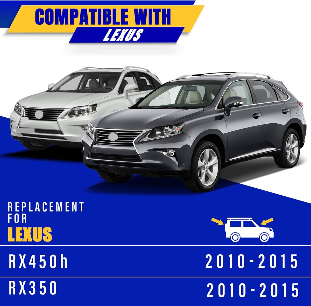 3 wipers Replacement for 2010-2015 Lexus RX450h/2010-2015 Lexus RX350, Windshield Wiper Blades Original Equipment Replacement - 26"/22"/16" (Set of 3) U/J HOOK