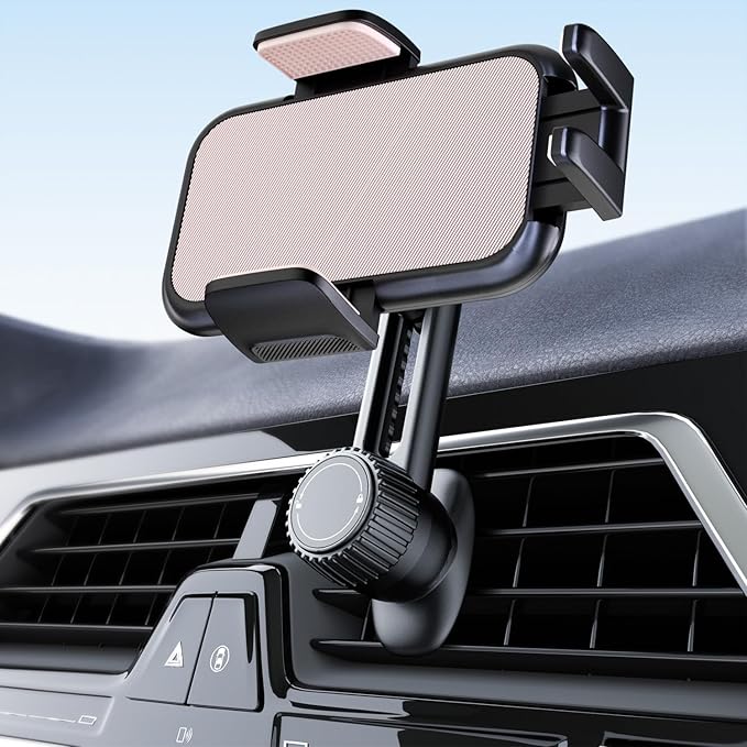 Phone Mount for Car Vent: [Never Blocking] Air Vent Cell Phones Holder for iPhone & Samsung Android Smartphone [Thick Cases Friendly] Hands-Free Auto Mobile Phone Stand (Pink)