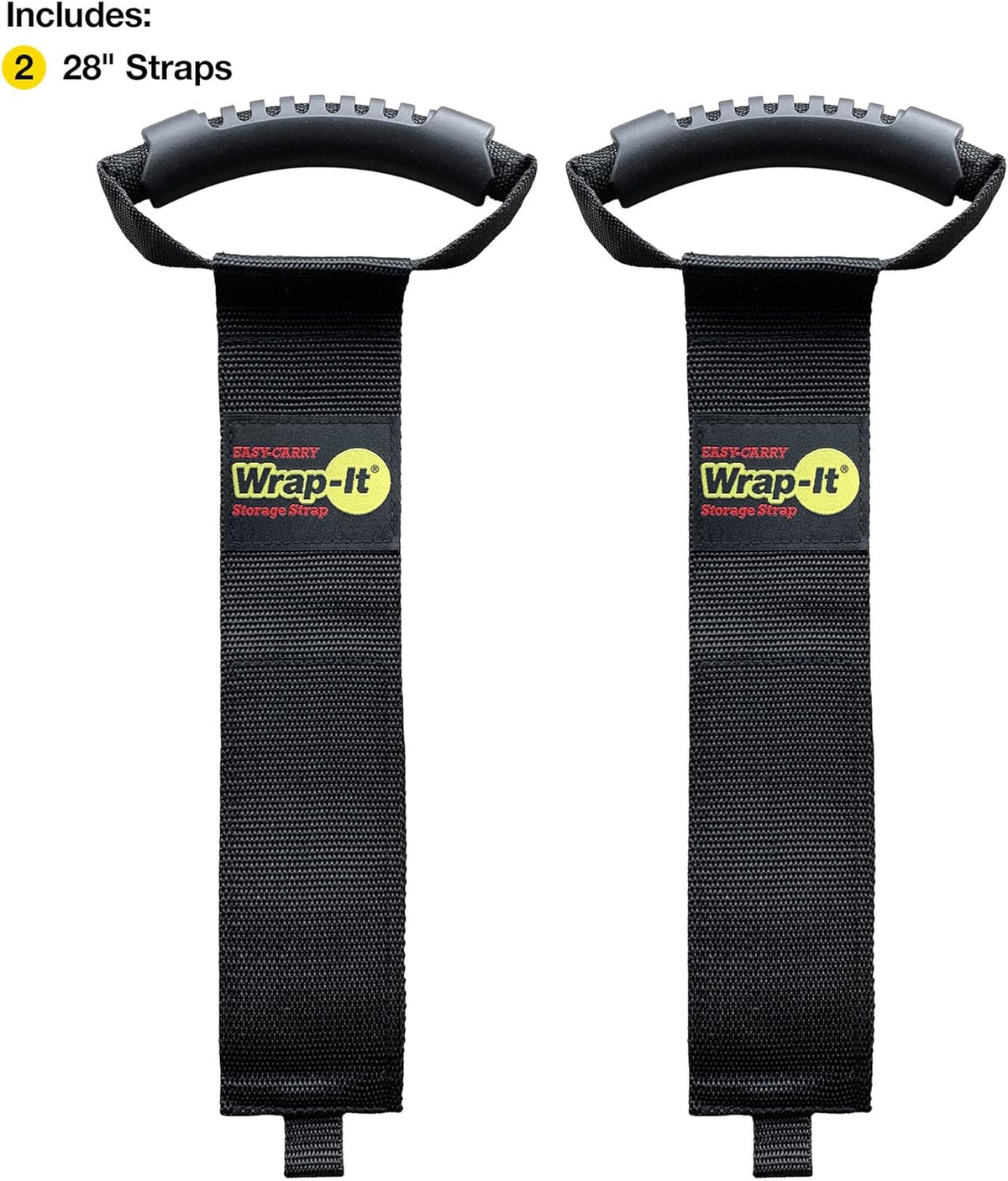 Easy-Carry Wrap-It Storage Straps - 28” (2-Pack) – Heavy-Duty Hook and Loop Extension Cord Carrying Strap, Hanger, Keeper, Organizer with Handle for Pool, Boat, RV, Garden Hoses, Cords, and Cables
