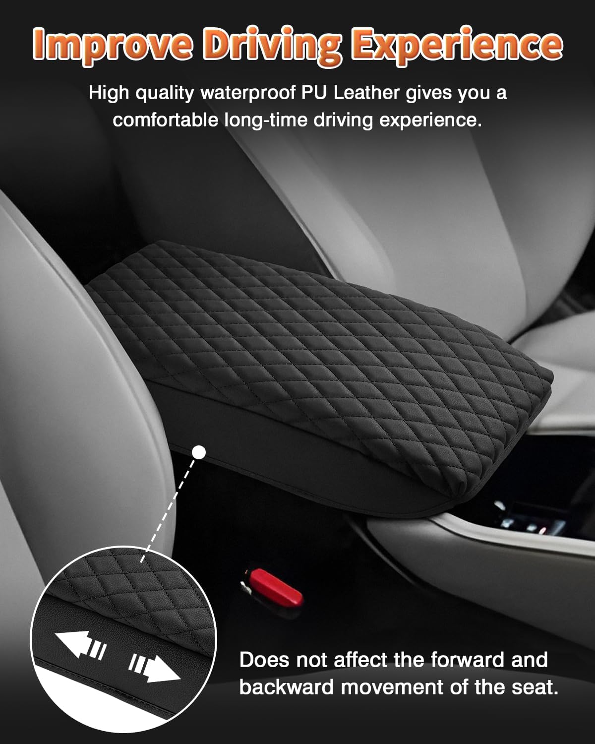 Shademax Center Console Cover for Honda Accord 2026 2025 2024 2023 Armrest Cover Cushion Pad for Honda Accord Accessories Middle Console Cover Armrest Protector Console Lids PU Leather Anti-Scratch