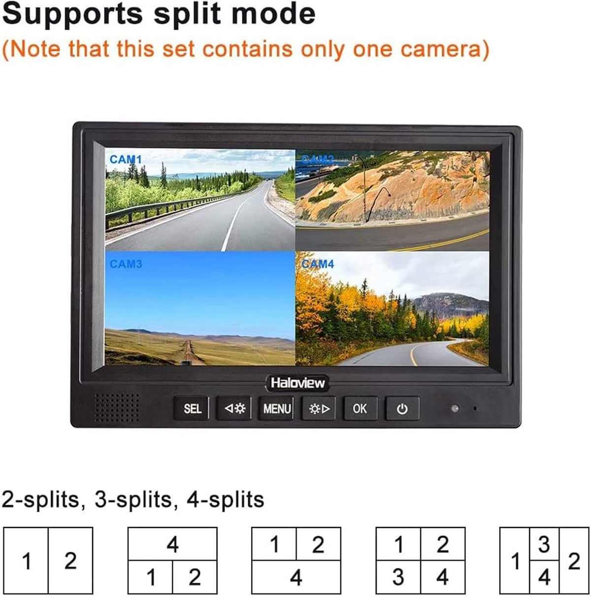 Haloview MC7108 Wireless RV Backup Camera System 7'' Monitor Built in DVR Rear View Camera with Infrared Night Vision and Wide Viewing Angle for Truck/Trailer/RV/Pickups/Camping Car/Van/Farm