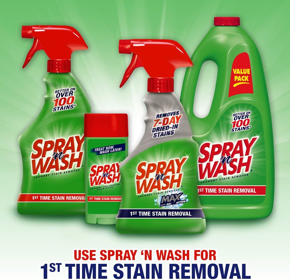 Resolve Spray 'n Wash Pre-Treat Laundry Stain Remover Refill, 360 fl oz (6 Bottles x 60 oz)