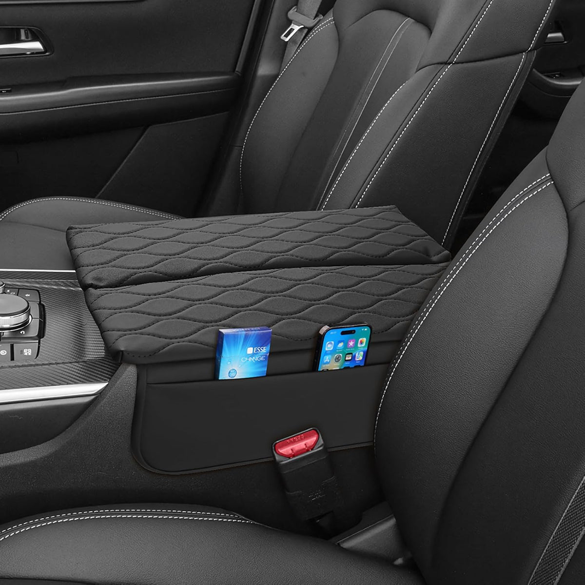 Shademax Custom for 2026 2025 2024 Mazda CX90 Center Console Cover Armrest Cover for Mazda CX-90 Accessories Arm Rest Cushion Pad Leather Middle Console Cover Armrest Seat Box Protector Anti-Scratch