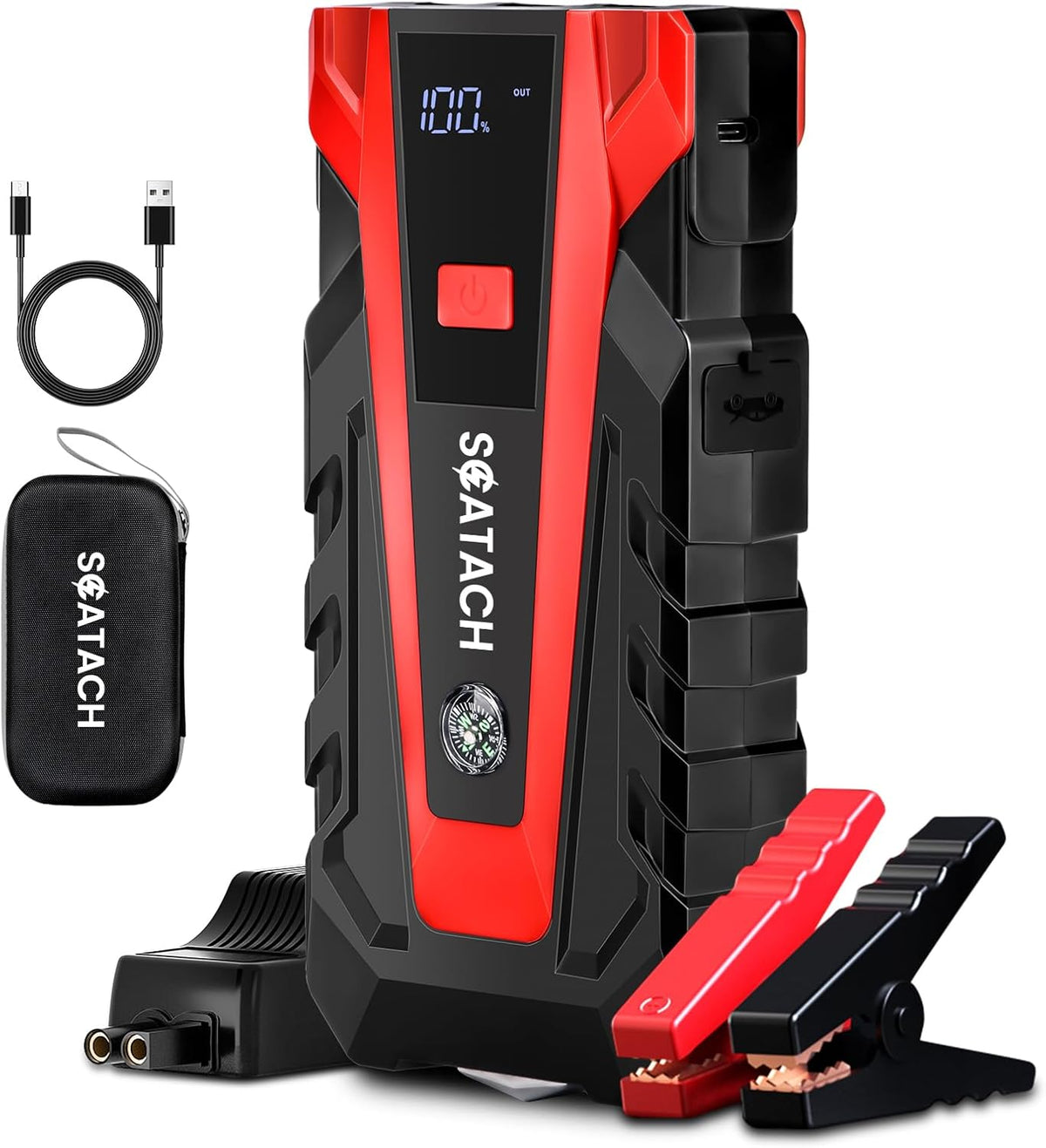 Scatach 011 5000A Car Battery Jump Starter,12V Jump Starter Battery Pack (up to 14.0L Gasoline and 12.0L Diesel Engine), Portable Jump Box with 3 Modes Flashlight and Jumper Cable