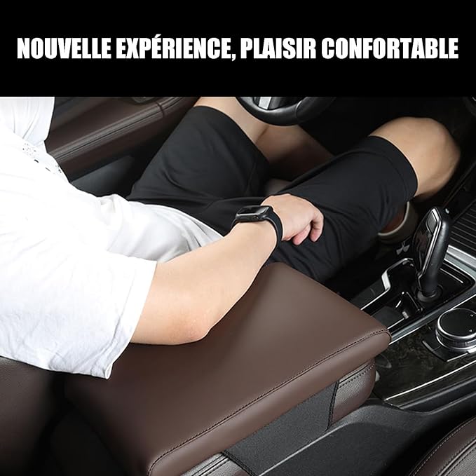 Car Armrest Covers for Mitsubishi Eclipse Cross 2018-2023 2024 2025 Premium Leather Center Console Armrest Cushion Pad Anti-Scratch Soft Support for Elbow Auto Interior Accessories