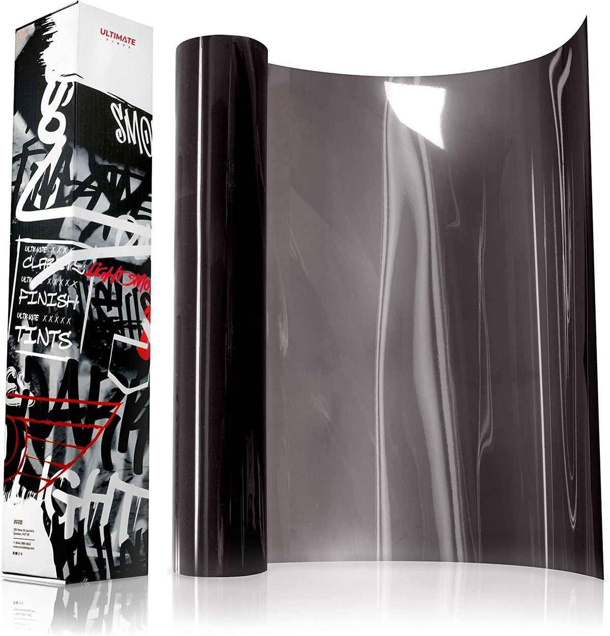 VViViD+ Ultimate Headlight Taillight Tint Vinyl Wrap (12" x 7ft, Light Smoke)