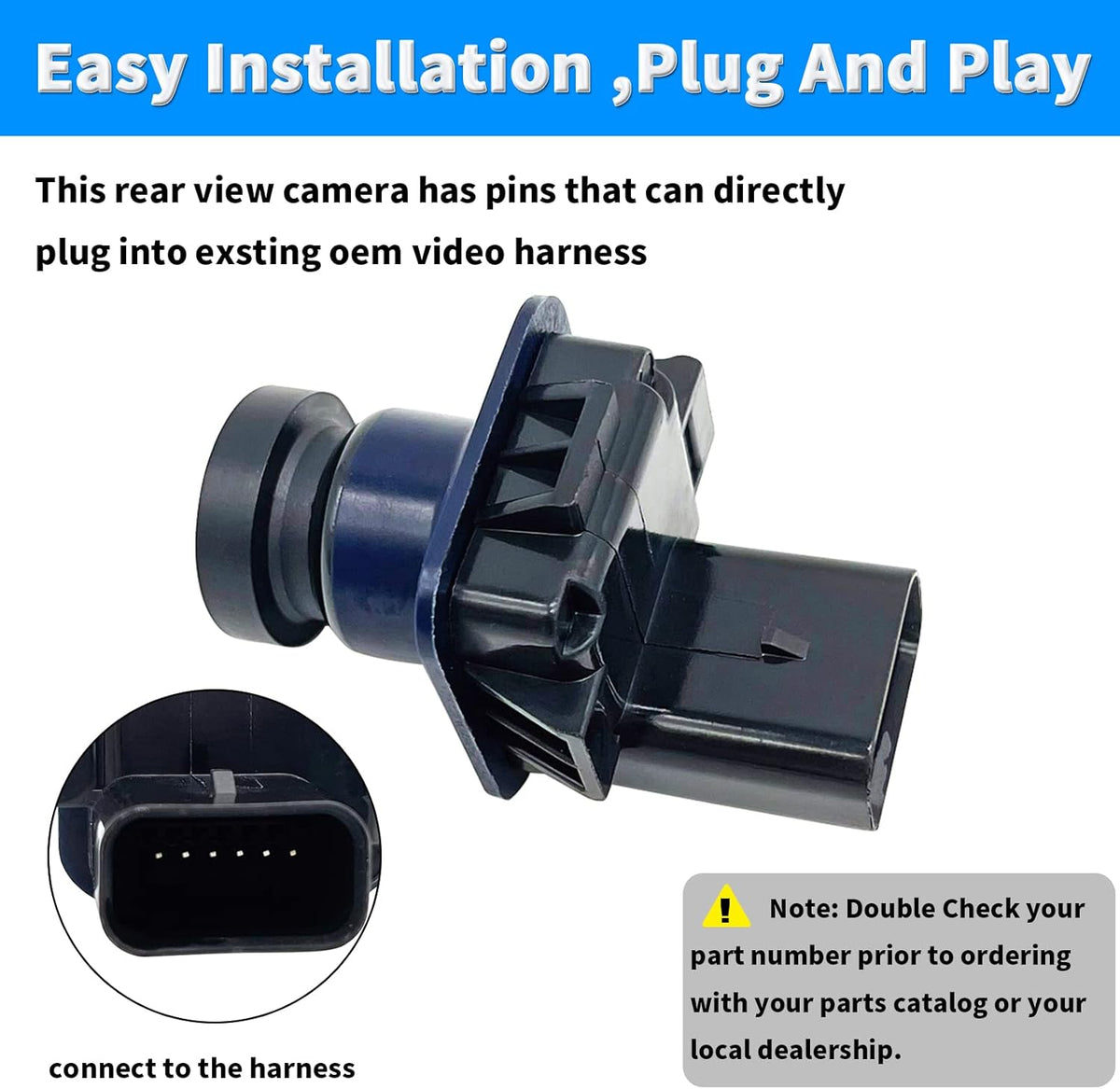 Rear View Back Up Camera Backup Camera Compatible with 2010 2011 2012 Ford Taurus Replaces AG1T-19G490-AA AG1Z-19G490-D