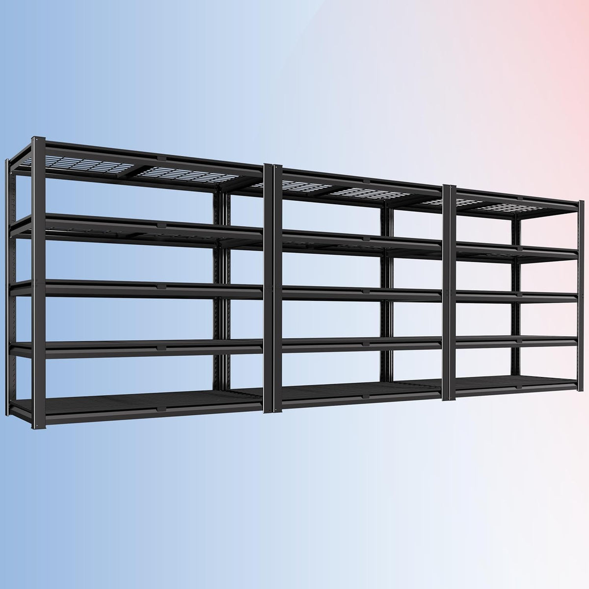 PrimeZone 72" H X 48" W X 18" D Heavy Duty Garage Shelving 5 Tier 2500 LBS Storage Shelves Adjustable Industrial Metal Wire Shelf Unit for Garage,Basement,Pantry,Warehouse,Commercial 3Pack