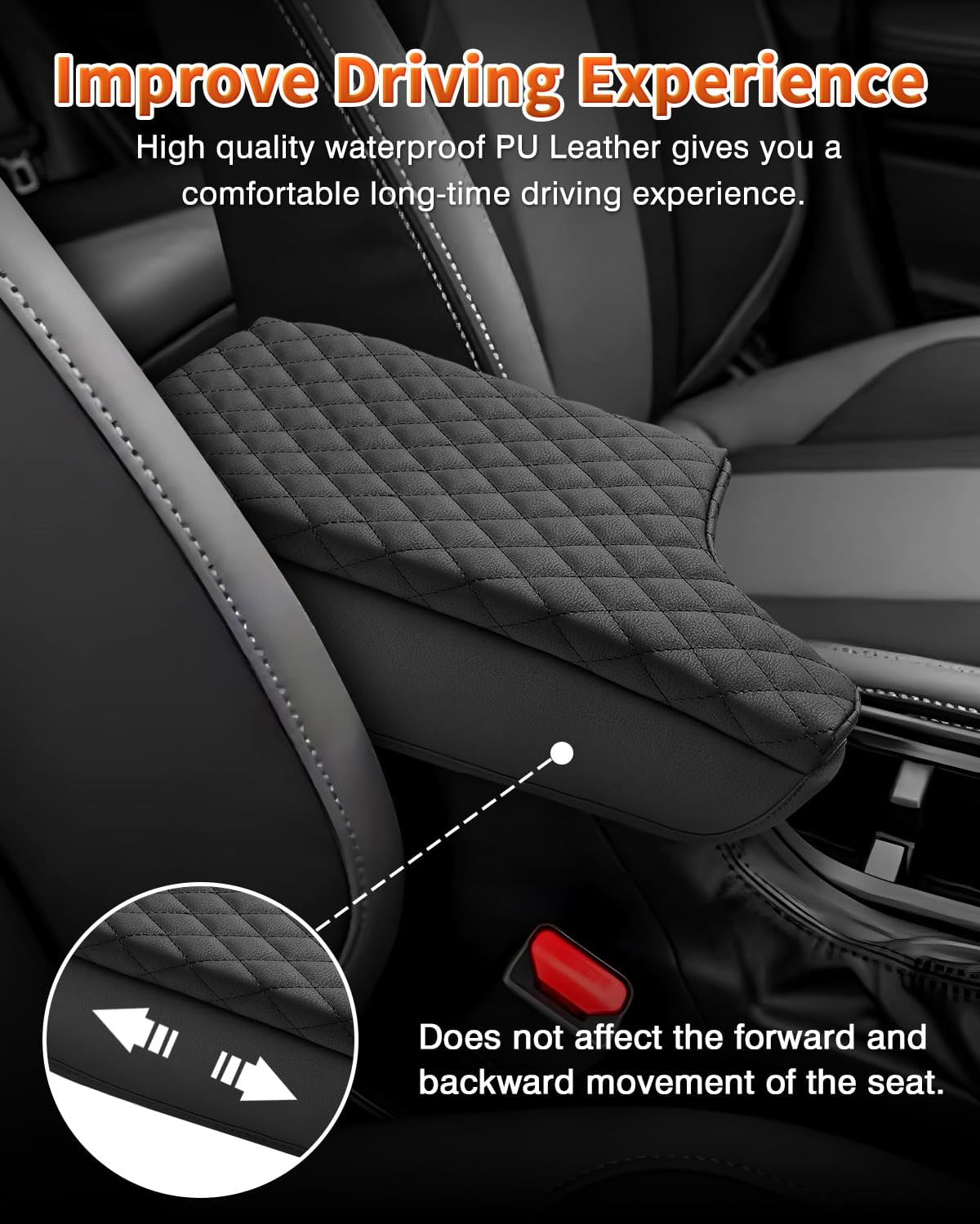 Shademax Subaru Crosstrek/Impreza Center Console Cover, Armrest Cover Cushion Pad for Subaru Crosstrek 2018-2023/Impreza 2017-2023 Accessories, Crosstrek Armrest Seat Box Cover Protector Black