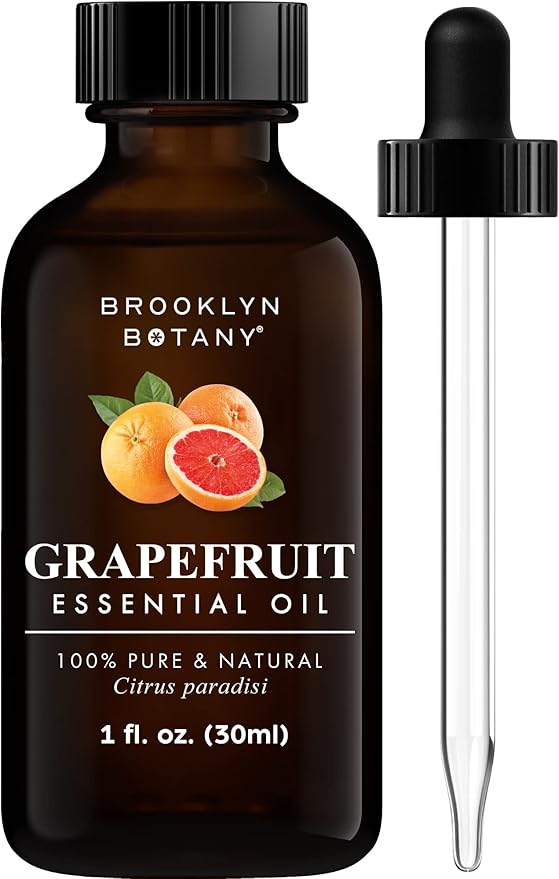 Brooklyn Botany Grapefruit Essential Oil - 100% Pure and Natural - Premium Grade Oil with Dropper - for Aromatherapy and Diffuser - 1 Fl Oz