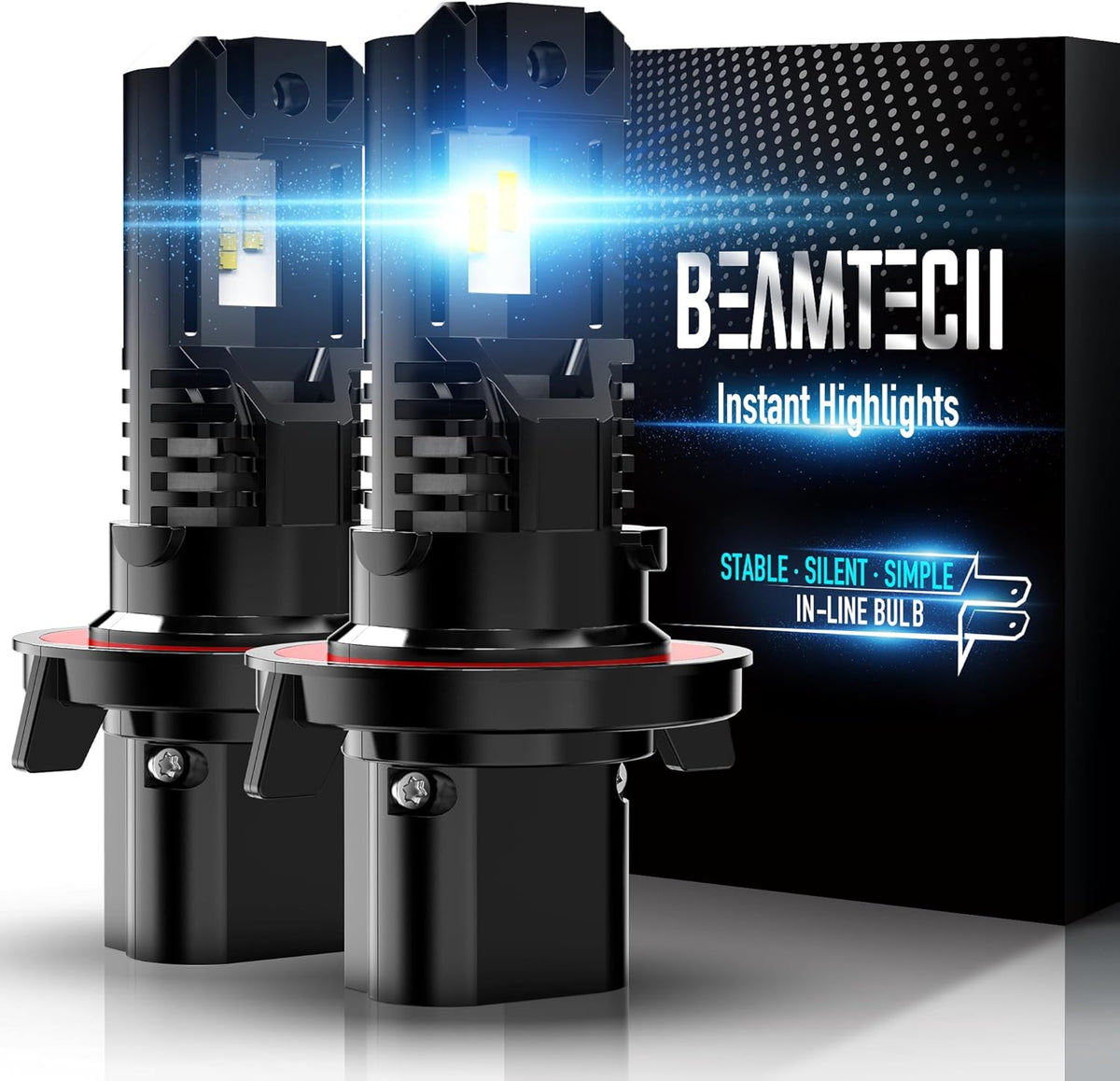 BEAMTECH H13 9008 Powersport Bulb For H13 Off-Road Or Fog Light 2 PCS