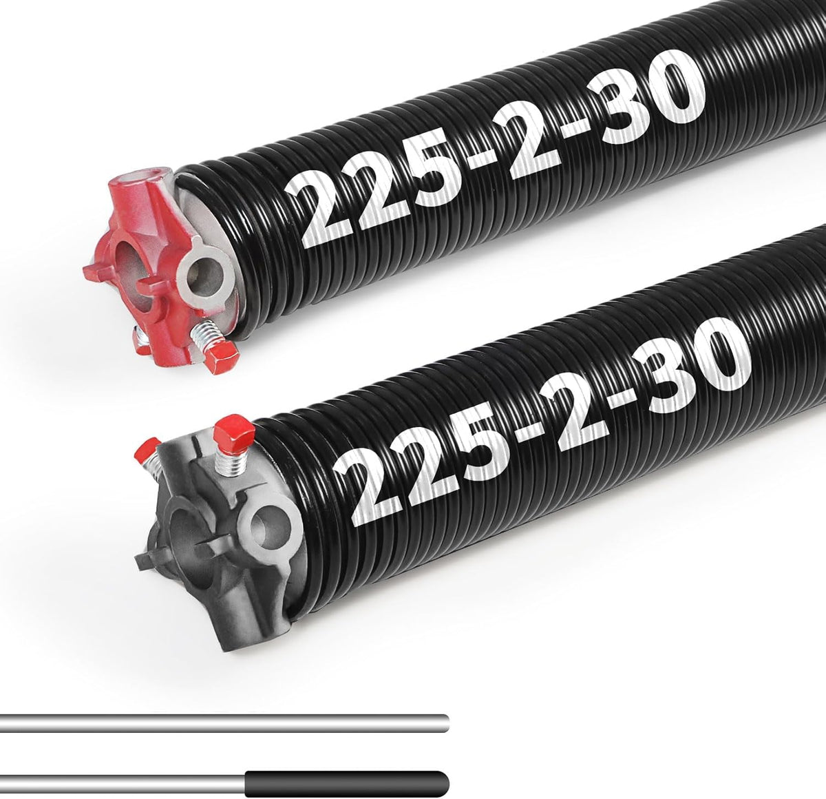Pair of 2"Garage Door Torsion Springs Set with Non-Slip Winding Bars, Electrophoretic Coated (0.225X2"X30")