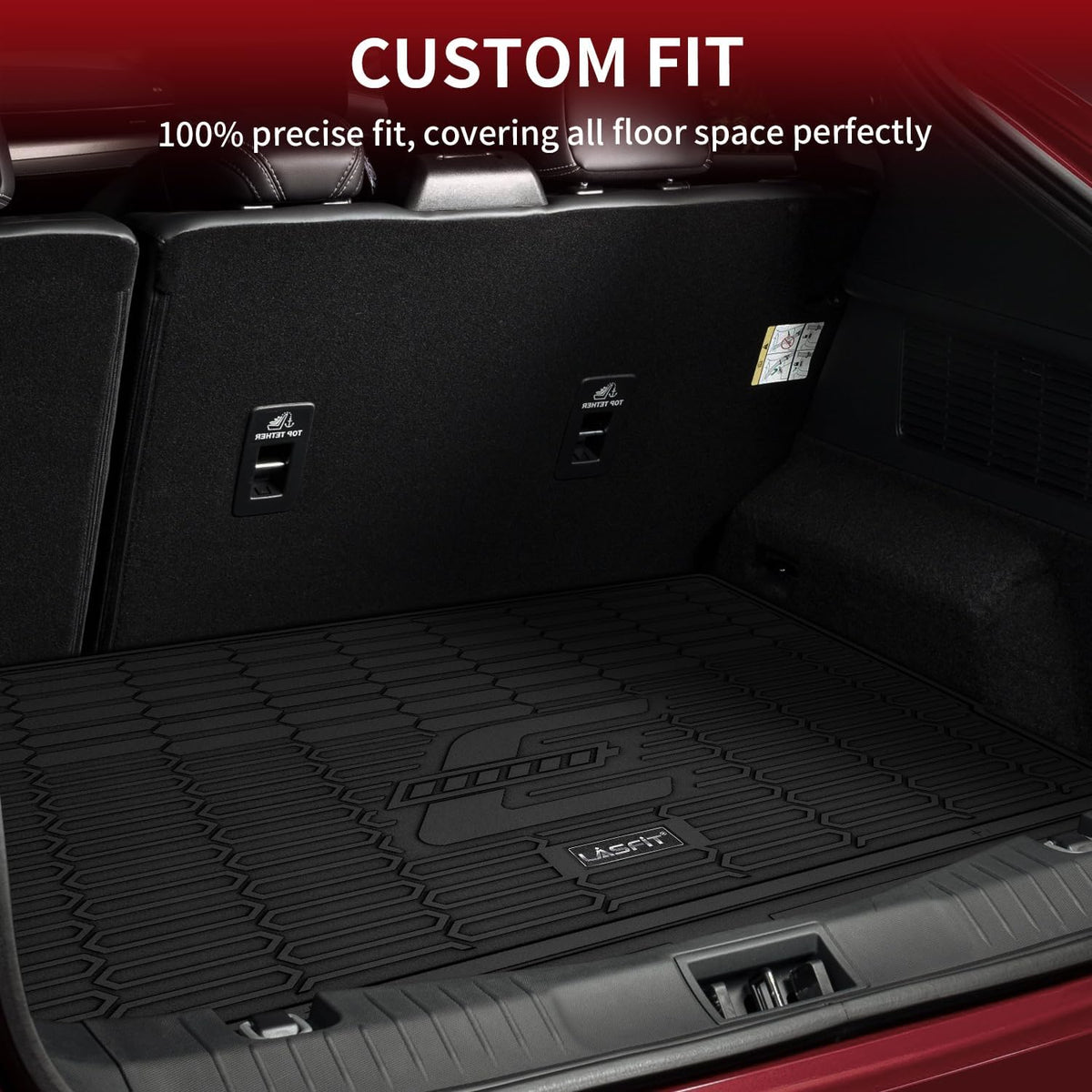 LASFIT Trunk Mat for Ford Mustang Mach-E 2021-2025(Trunk Base Upper Position) TPE All Weather Custom Fit Cargo Liner