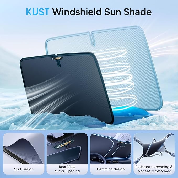 KUST Windshield Sun Shade for Buick Envista 2024 2025 2026 Window Accessories Shade Sun Visor Cover Foldable Block UV Rays