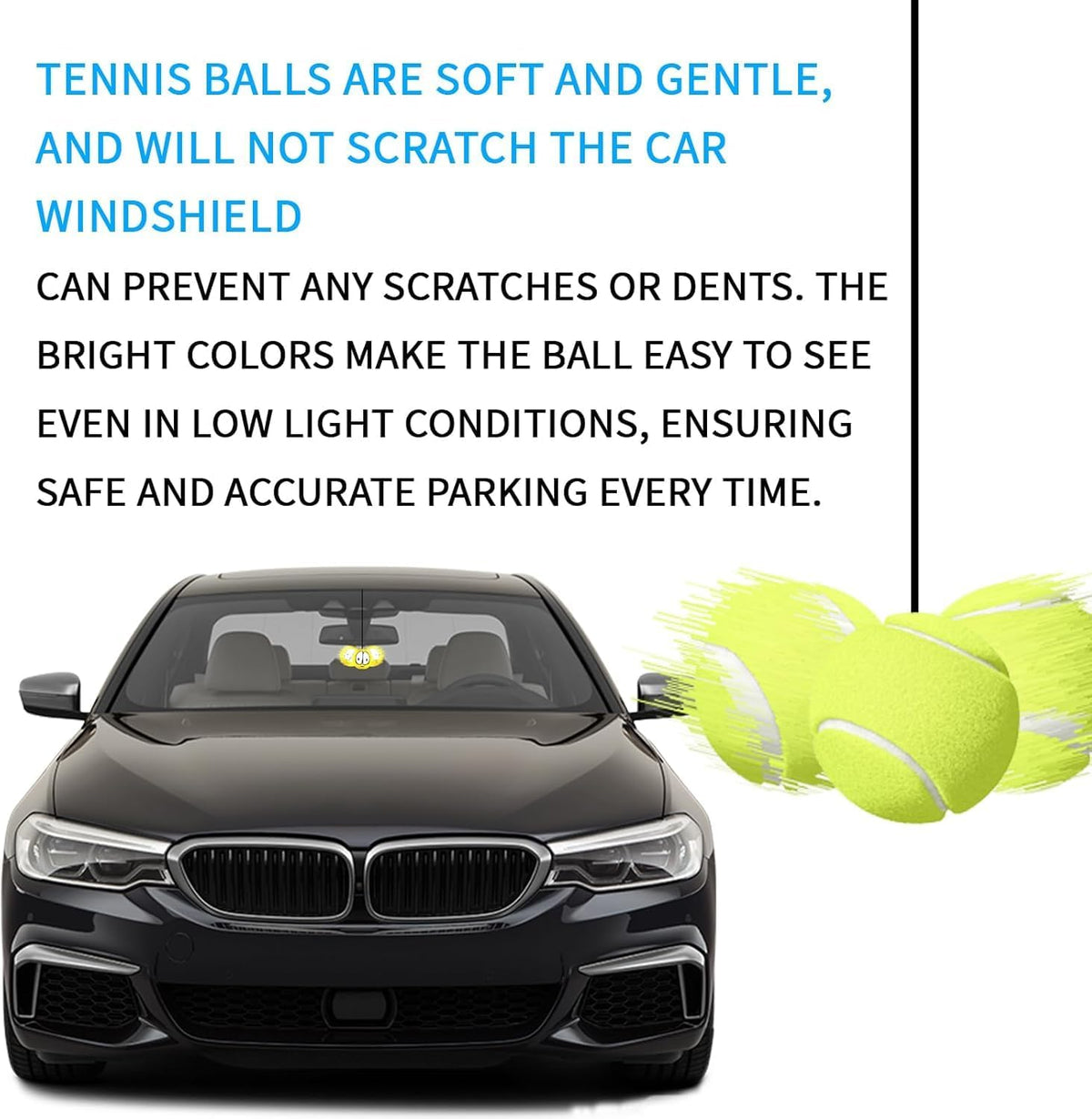 2PC Garage Parking Assistance Tennis Balls, Garage Car Stop Indicator, Garage Tennis Ball Parking Aid, Suitable for Parking aids for Home Garage. (Football)