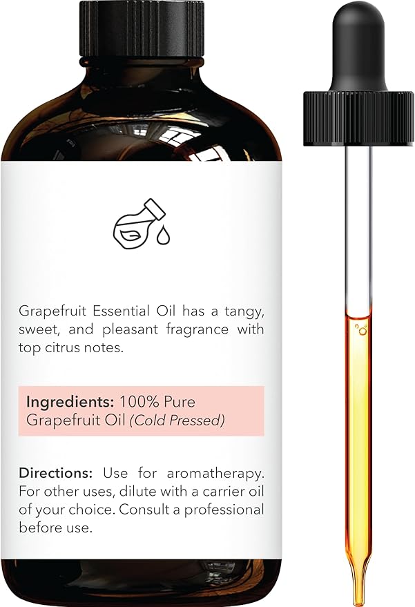 Brooklyn Botany Grapefruit Essential Oil - Huge 4 Fl Oz - 100% Pure and Natural - Premium Grade with Dropper - for Aromatherapy and Diffuser