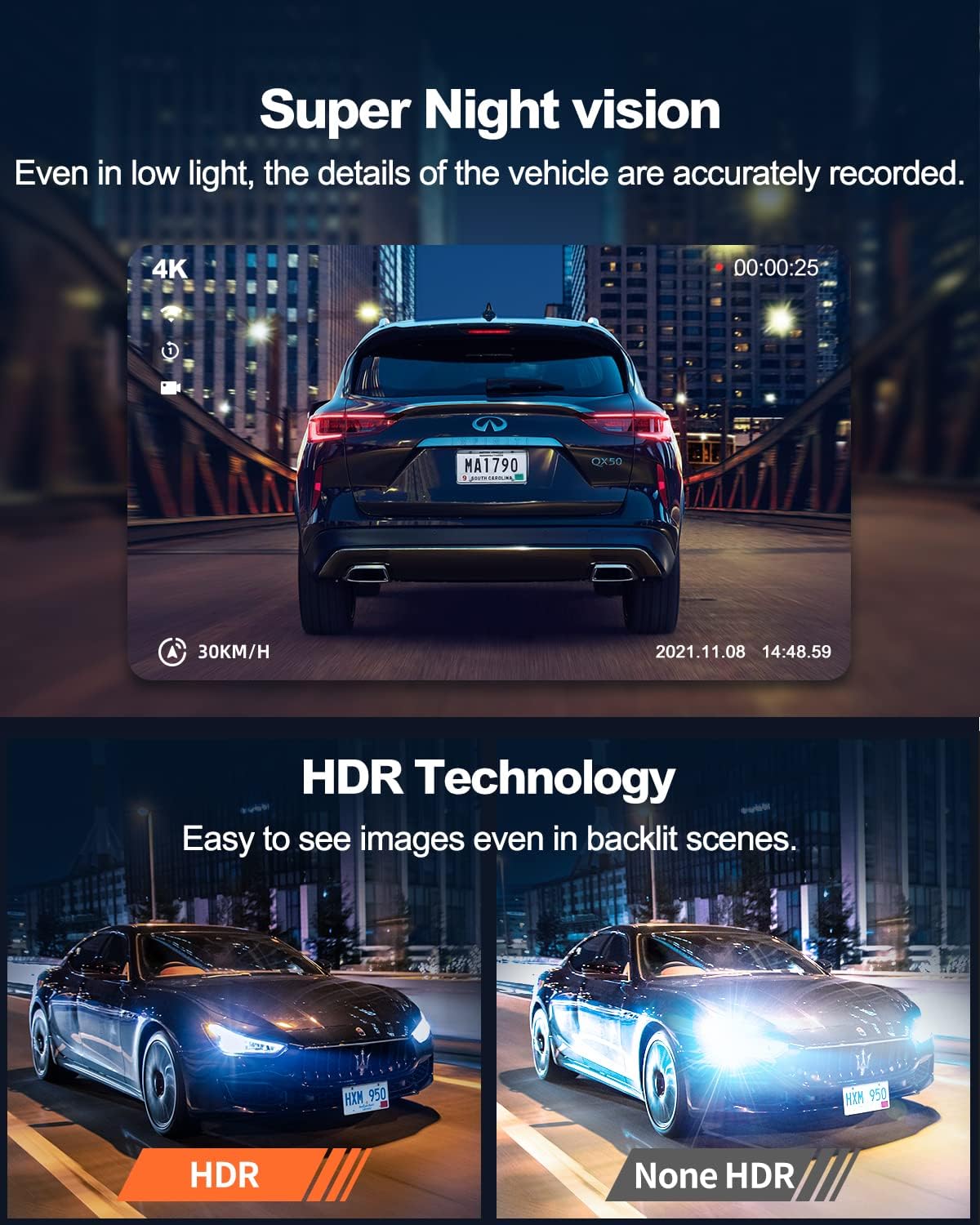 D21 Dash Cam, Real 4K Dash Camera Front 5G WiFi GPS, 3" LCD Super Night Vision Car Camera, 157°Wide Angle Dash Camera for Cars with App, Accident Record, G-Sensor, Parking Mode, 512GB Max