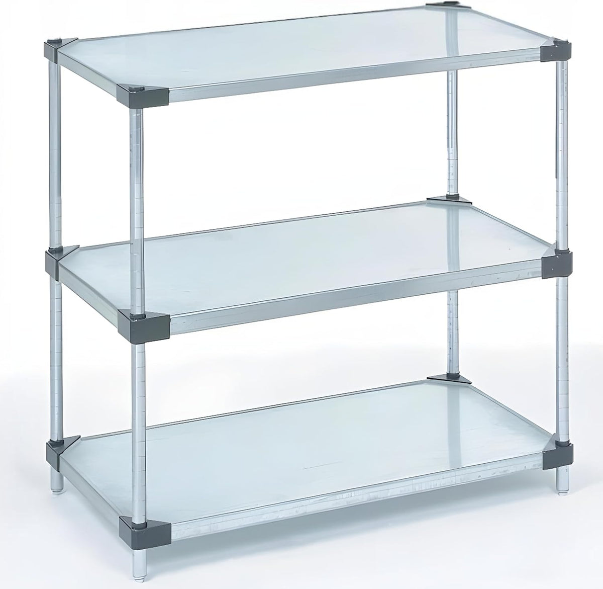 Omega 3-Tier Solid Galvanized Shelves, 24" Deep x 72" Wide x 34" HighHeavy Duty Storage Rack, Shelving Unit, NSF Certified, Ideal for Kitchen Garage Office Restaurant Warehouse 800-lb Capacity