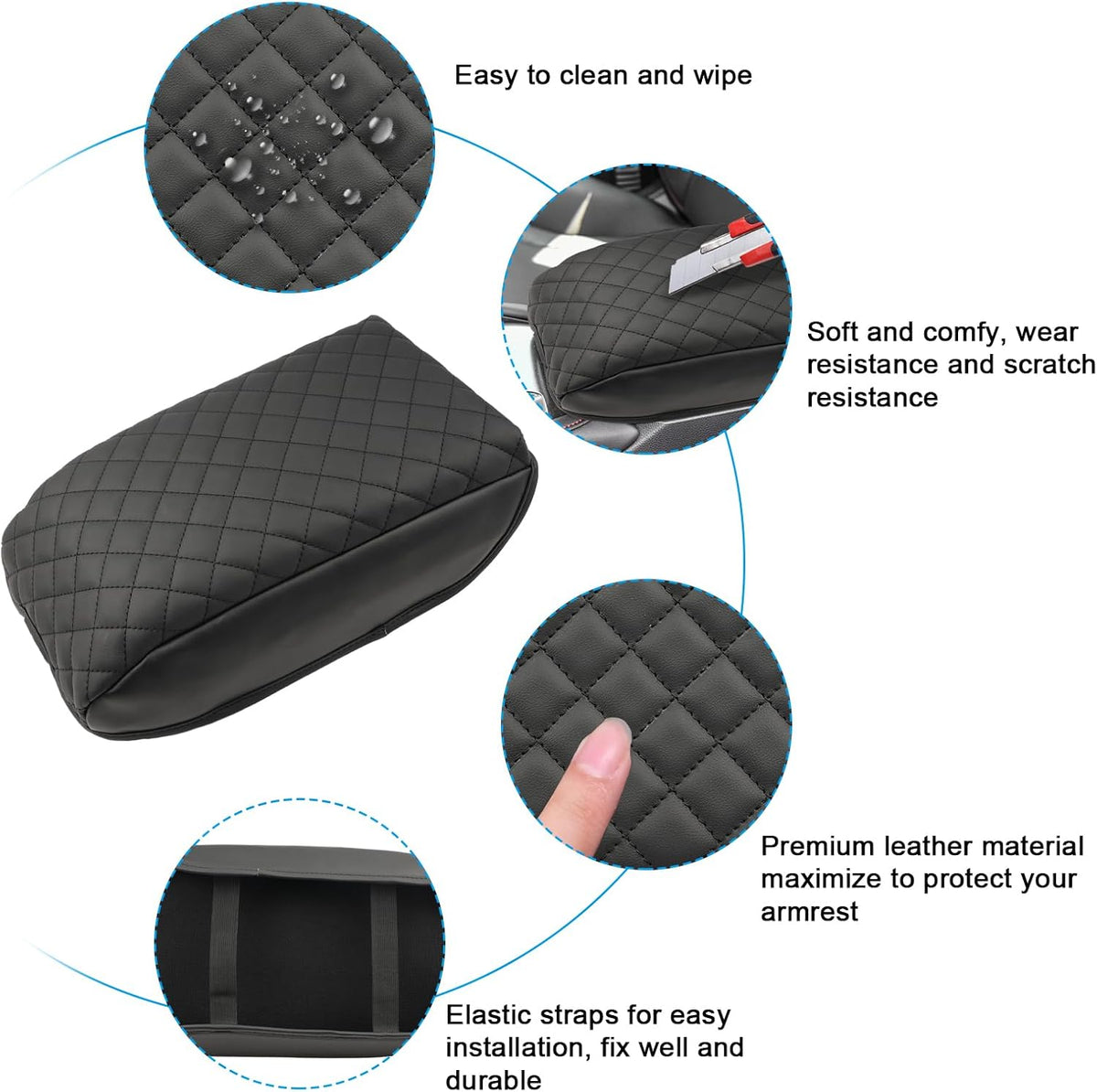 SXCY Fit for 2023 2024 Honda Accord LX EX Armrest Pad, Armrest Cover for 2023 2024 Accord Console Protection, Armrest Cushion for 2023 2024 Accord Console Protection Accessories (Armrest pad)