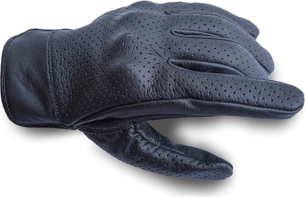 Leather Motorcycle Gloves with Adjustable Fitting Bike Riding Gloves for Riders