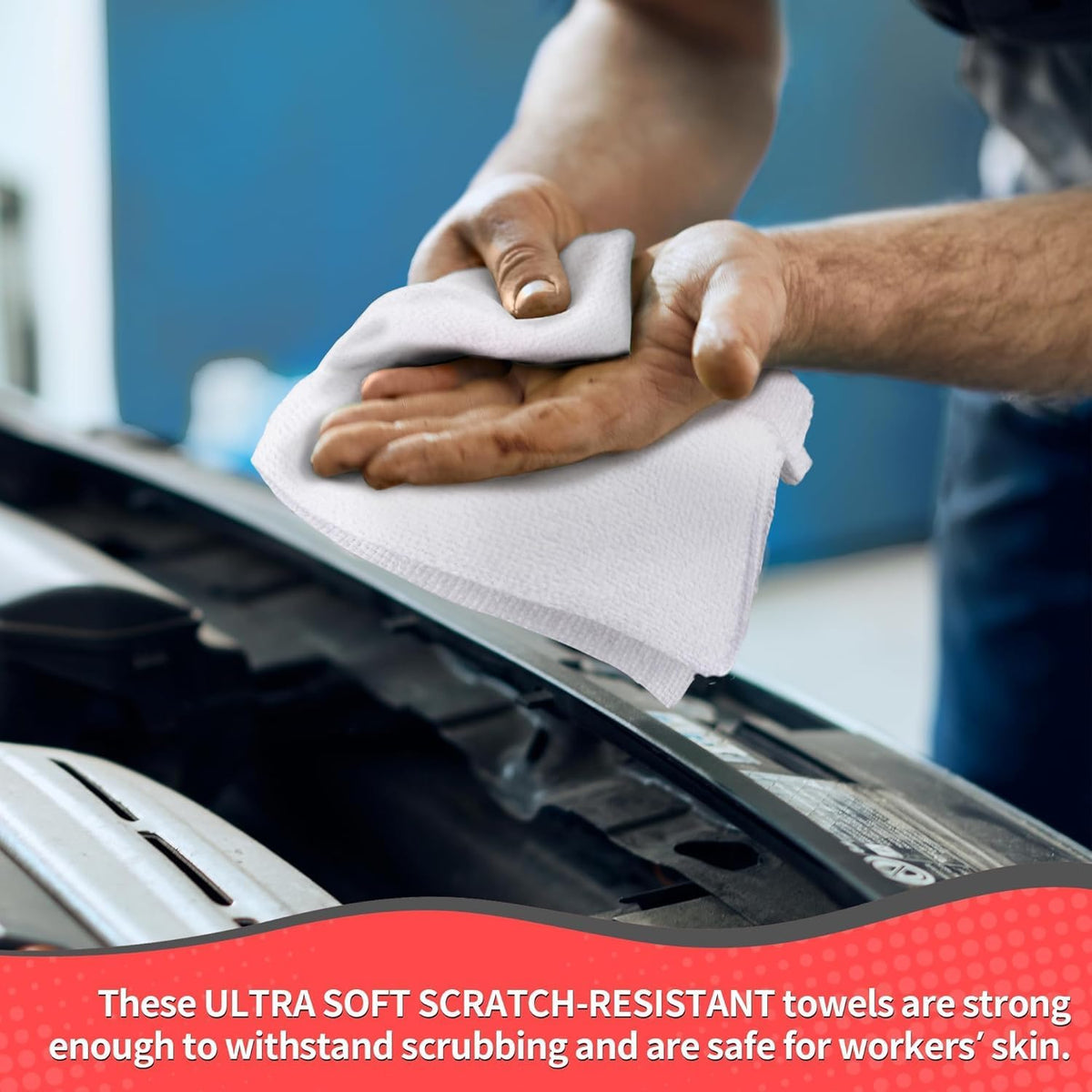 HOMERHYME White Microfiber Cleaning Cloth, 150 Pack Shop Towels All-Purpose Cleaning Rags, Bulk Lint-Free Washcloth Reusable Microfiber Towels for Cars Mechanic Garage & Housekeeping 11.5"*11.5"