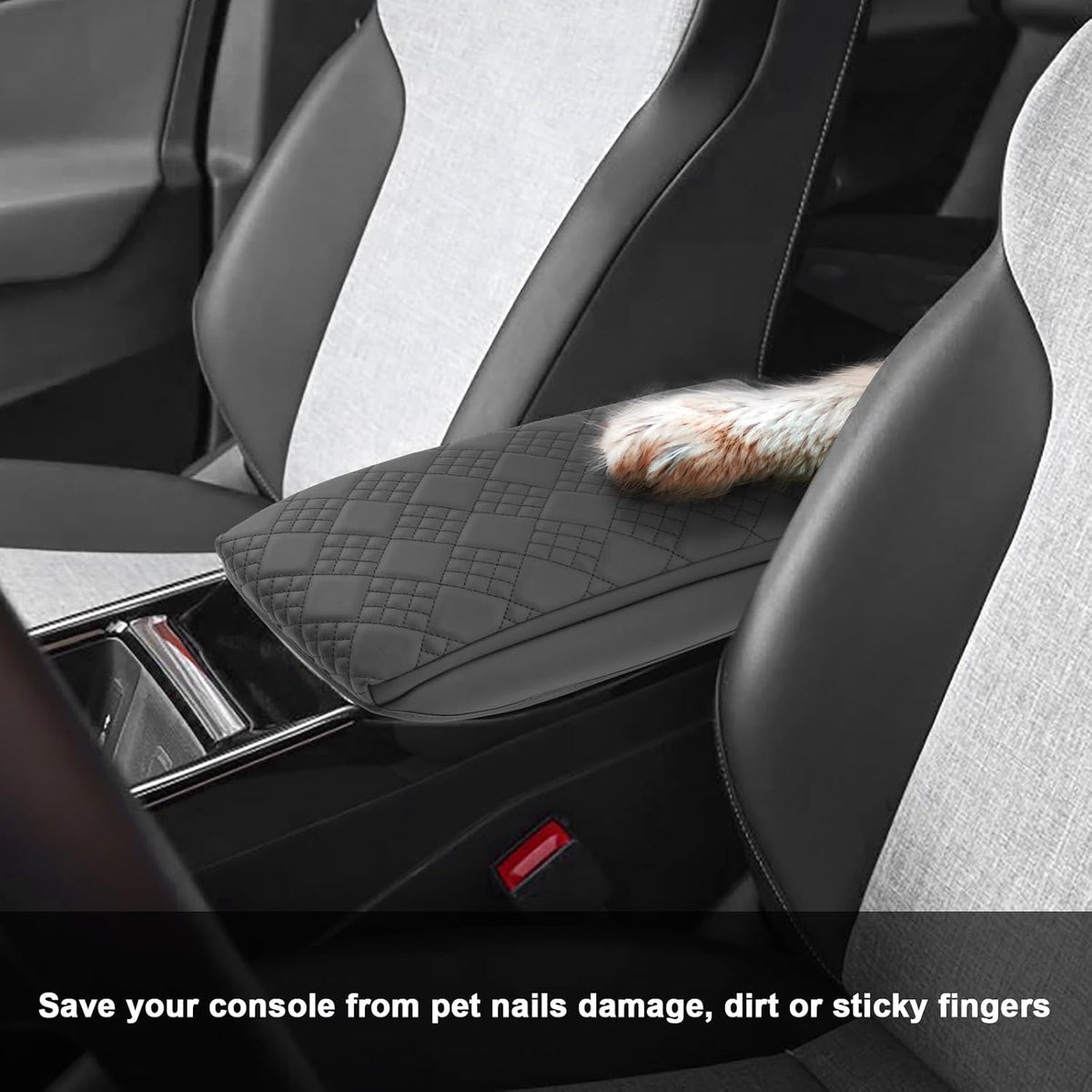 SXCY for 2025 VW ID.4 Armrest Cover Pad for 2025 Volkswagen ID.4 Accessories 2025 ID.4 Center Console Cover 2025 ID.4 Middle Console Cover Add Soft Cotton Cushion (Added-Pad)