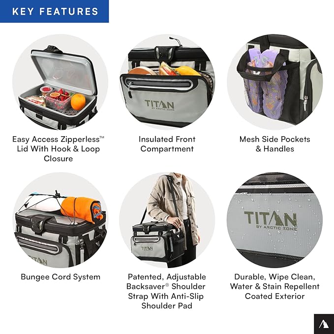 Titan by Arctic Zone Deep Freeze Cooler - Zipperless Hardbody Cooler - Deep Freeze Insulation, HardBody Liner, and SmartShelf