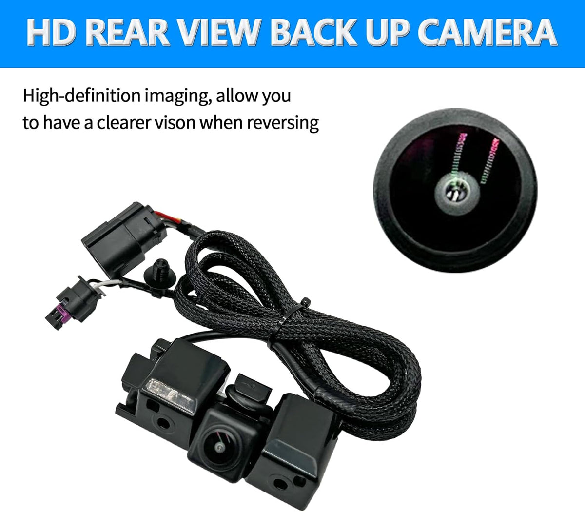 Rear View Back Up Camera Compatible with Chevy Silverado/GMC Sierra 1500 HD 2500 HD 3500 HD 2016-2018 Replaces 84062896