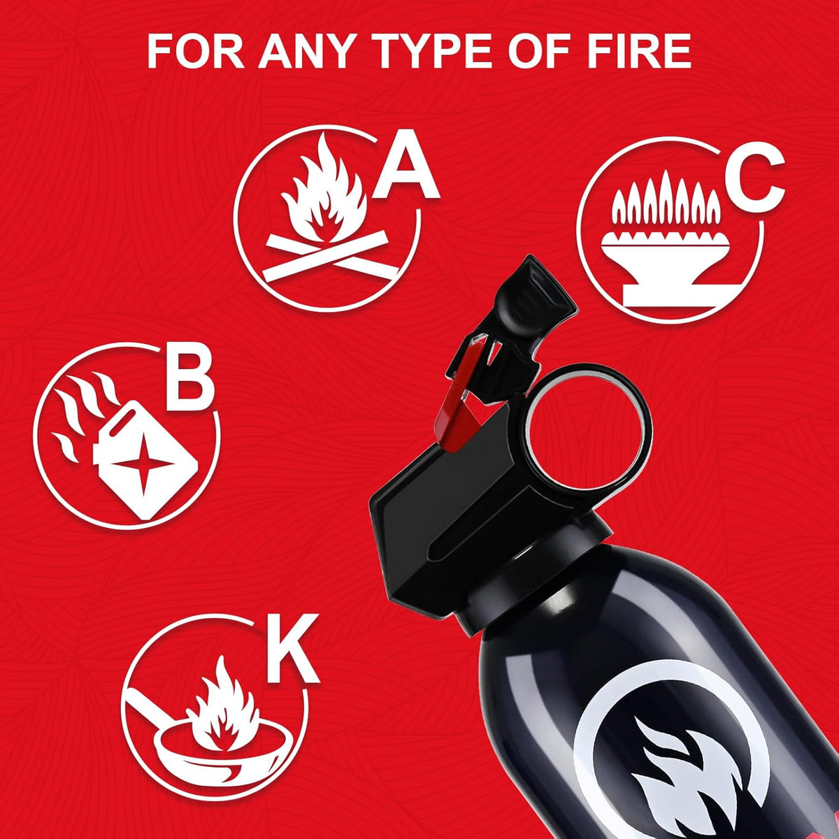 6 Pack Dry Powder Fire Extinguisher - Portable Dry Chemical Fire Extinguisher for Home, Car, Garage, Kitchen - Works on Electrical, Grease and More