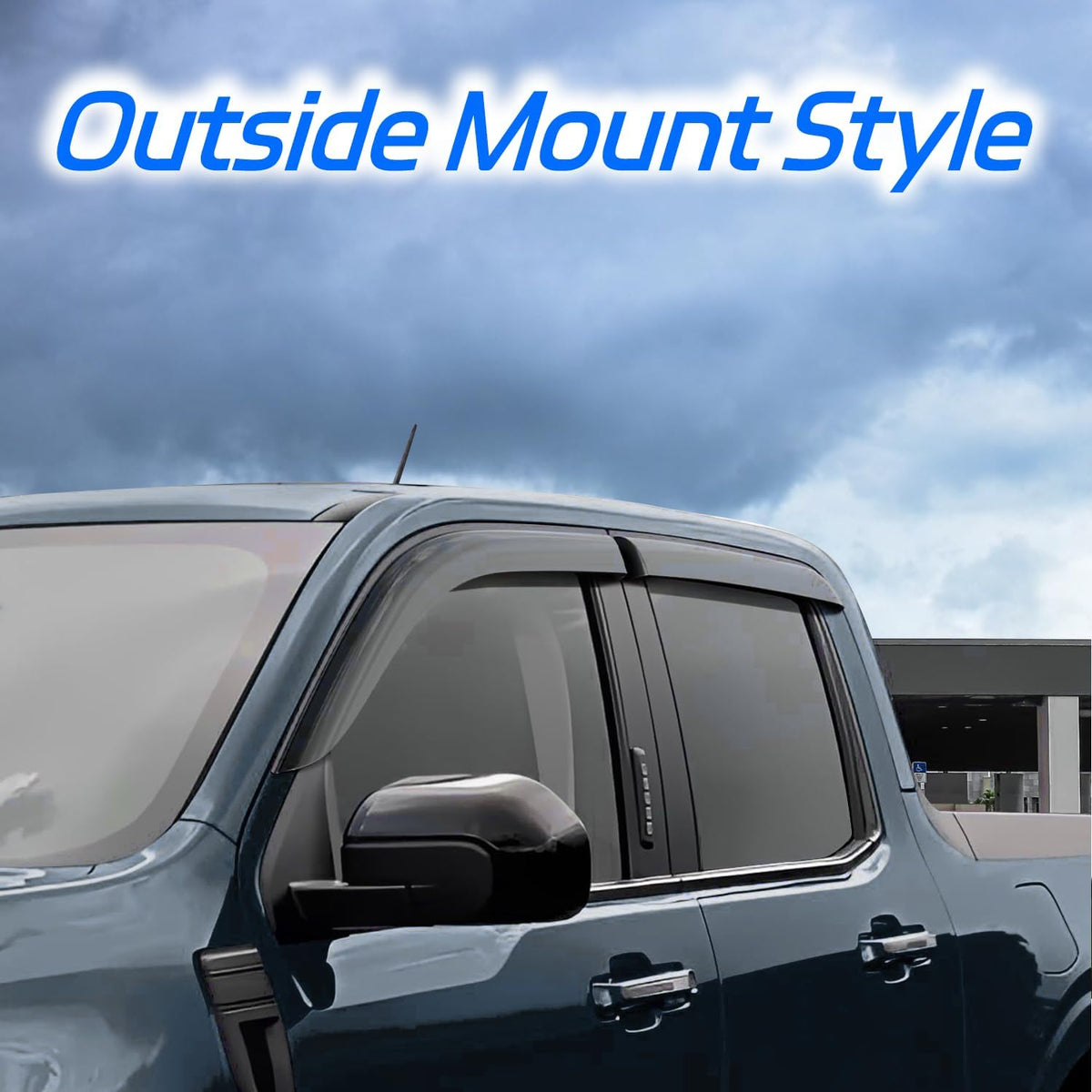 Rain Guard Fit for 2007-2017 Jeep Wrangler Unlimited 4-Door & 2018 Jeep Wrangler JK Unlimited 4-Door, Outside Mount Side Window Visor Deflector, Dark Smoke Vent Shade Shield, 4pcs
