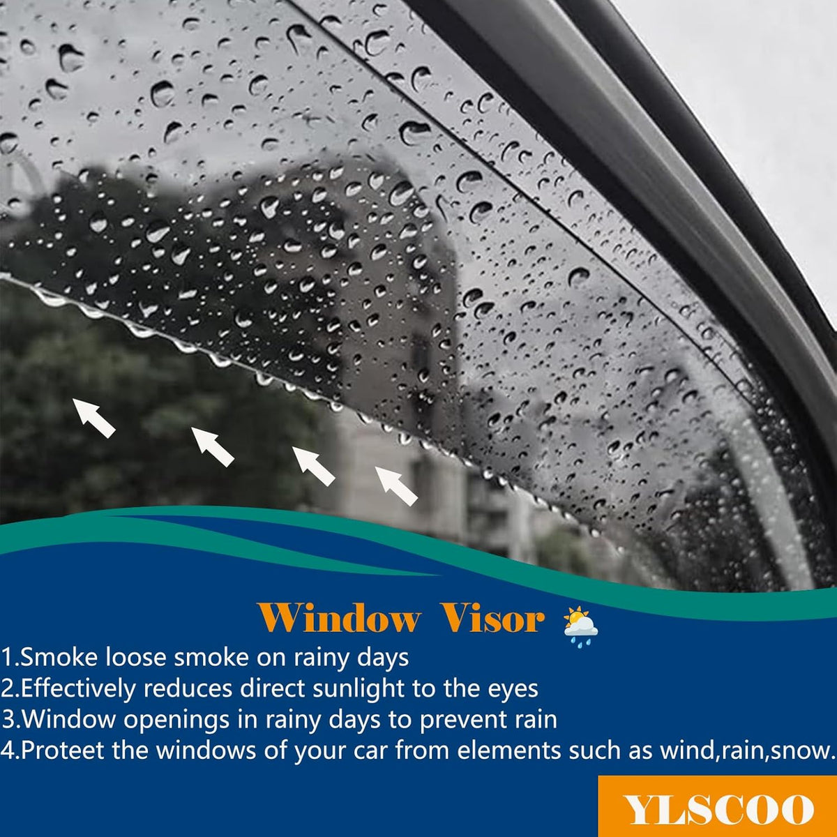 Window Visors Rain Guards fits 2020-2025 Sentra, Out-Channel Window Wind Deflectors Vent Shades Accessories, Dark Smoke 4 Pcs, 2021 2022 2023 2024