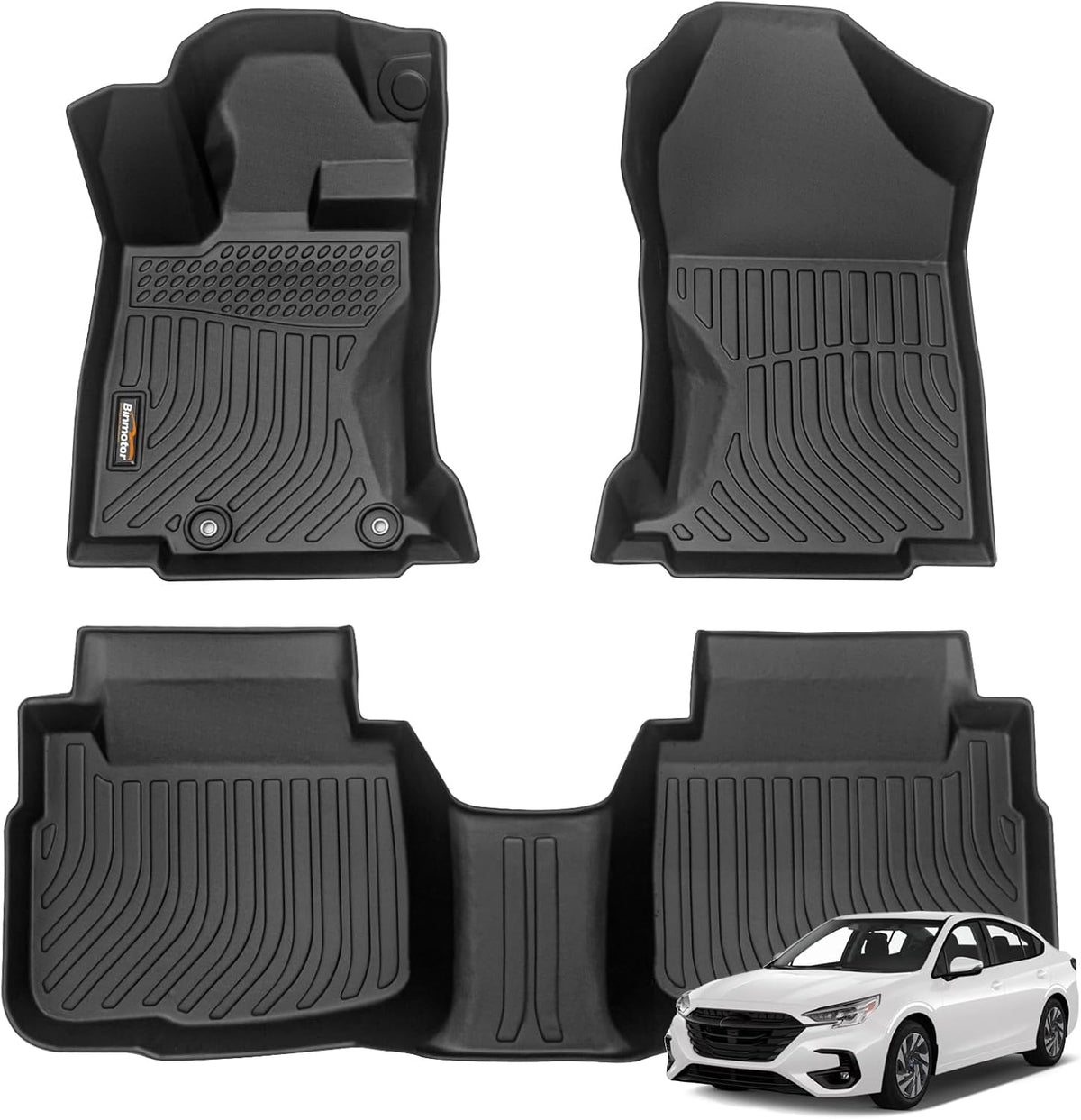 Binmotor-Floor Mats for Subaru Legacy/Outback 2020-2025, 2 Rows All Weather Car Mats, Waterproof TPE Rubber Liners for Subaru Legacy Accessories-Black