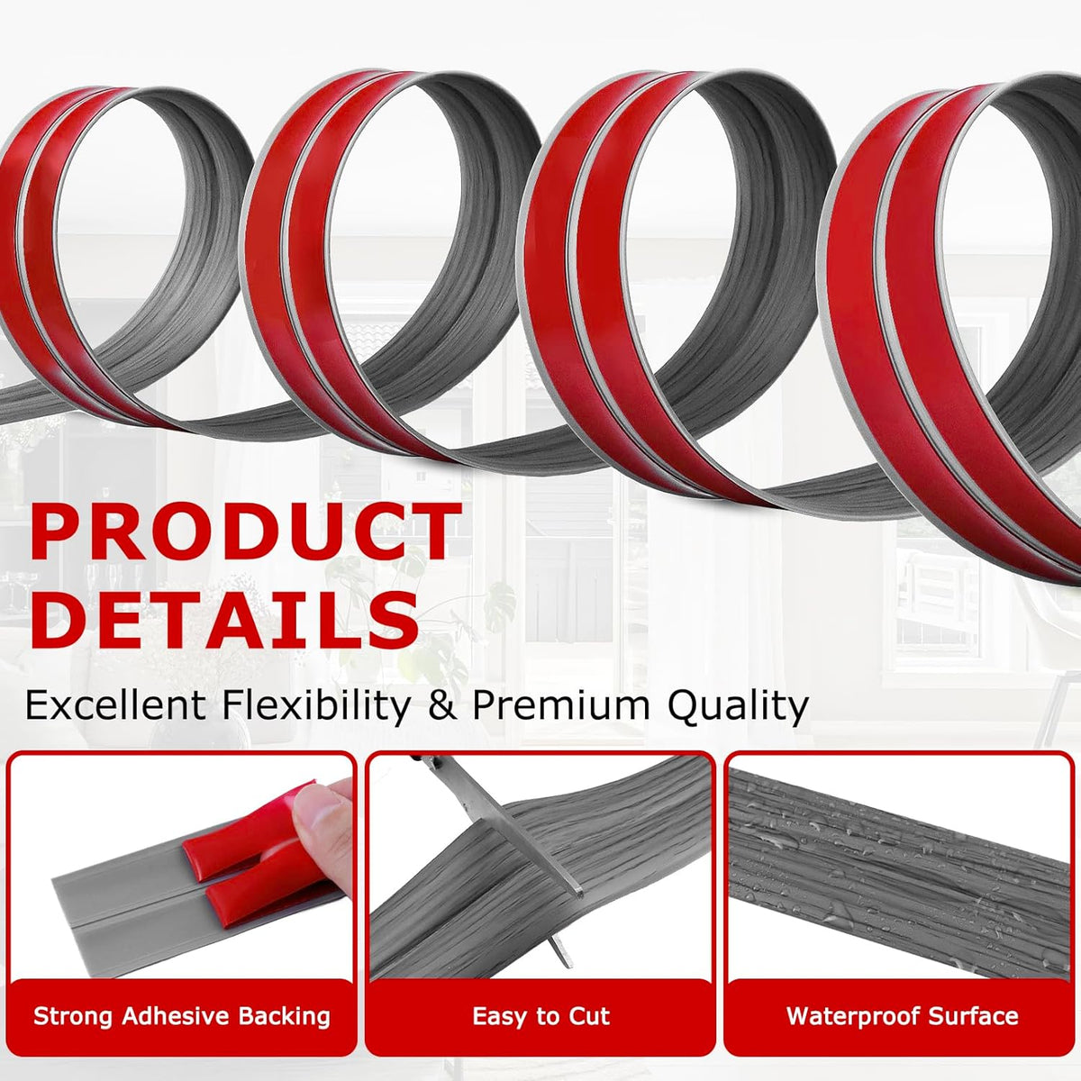 Flexible Wall Corner Protector Moulding Trim Peel and Stick Wall Corner Guards Edge Protector Self Adhesive Molding Trim Strip for Edge Ceiling (Deep Gray Wood Grain, 0.8 in x 40 Ft)