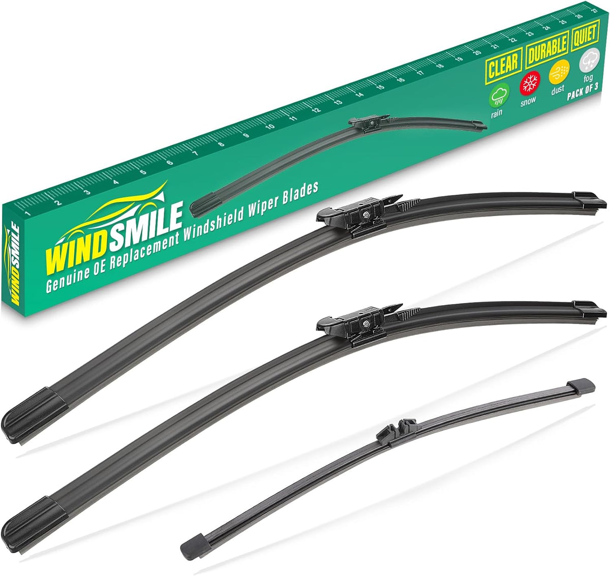 28" 28" 15" Windshield Wiper Blades Replacement for Ford Edge 2015 2016 2017 2018 2019 2020 2021 2022 2023 2024 Premium All Weather Front Rear Wipers Set - OEM Quality (Pack of 3)