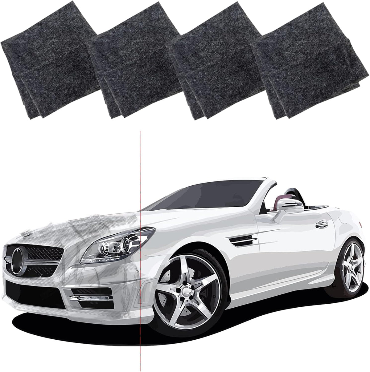 NanoSparkle Cloth for Car Scratches, 2025 Upgrade Nano Sparkle Cloth Car Scratch Remover, 4 Pcs Repair Light Scratches, NanoSparkleCloth Scratch Remover for Vehicles Car Scratch Eraser