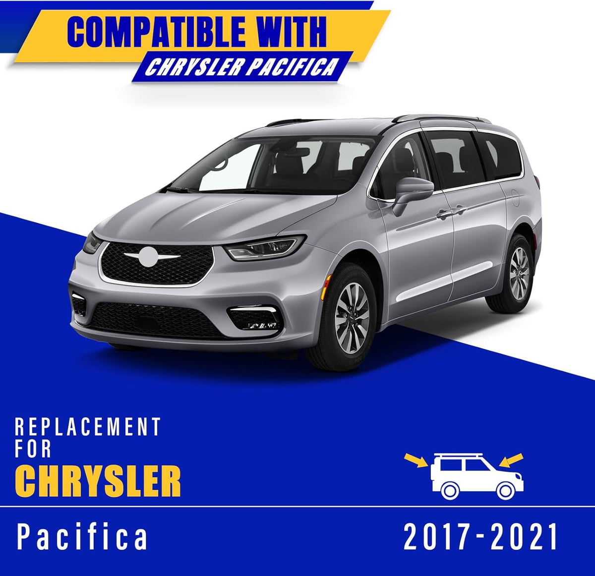 3 wipers Replacement for 2017-2021 2022 2023 2024 Chrysler Pacifica, Windshield Wiper Blades Original Equipment Replacement - 26"/20"/14" (Set of 3) U/J HOOK