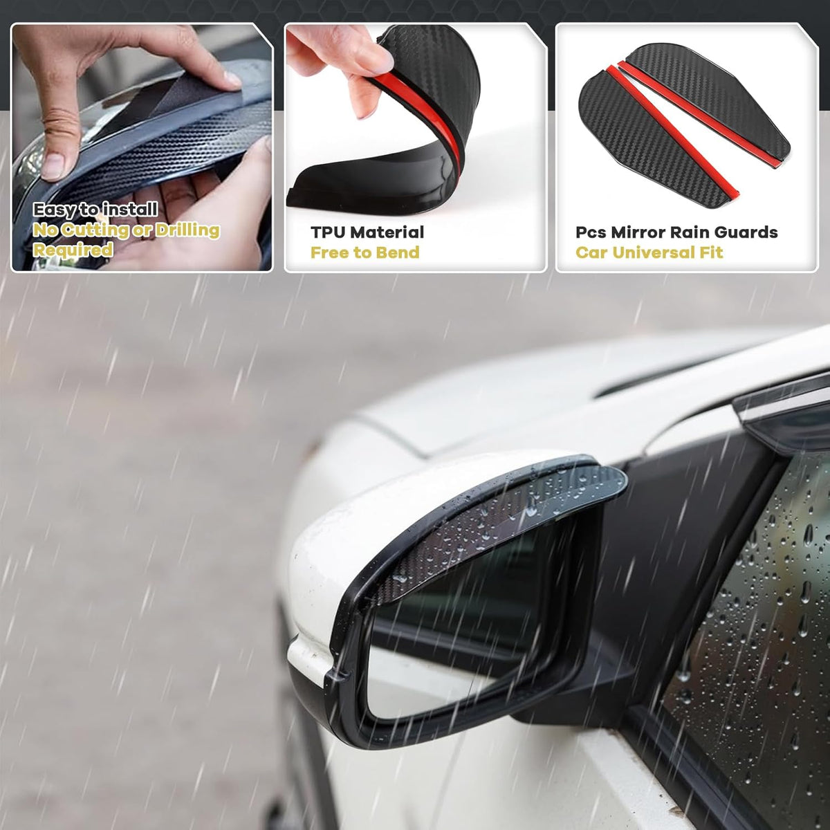 4 PCS in Channel Rain Guards Fit for Toyota 4Runner 2016 2017 2018 2019 2020 2021 2022 2023 2024, Durable Side Wind Deflectors, Smoke Vent Window Visors Shades Shield, Exterior Car Accessories
