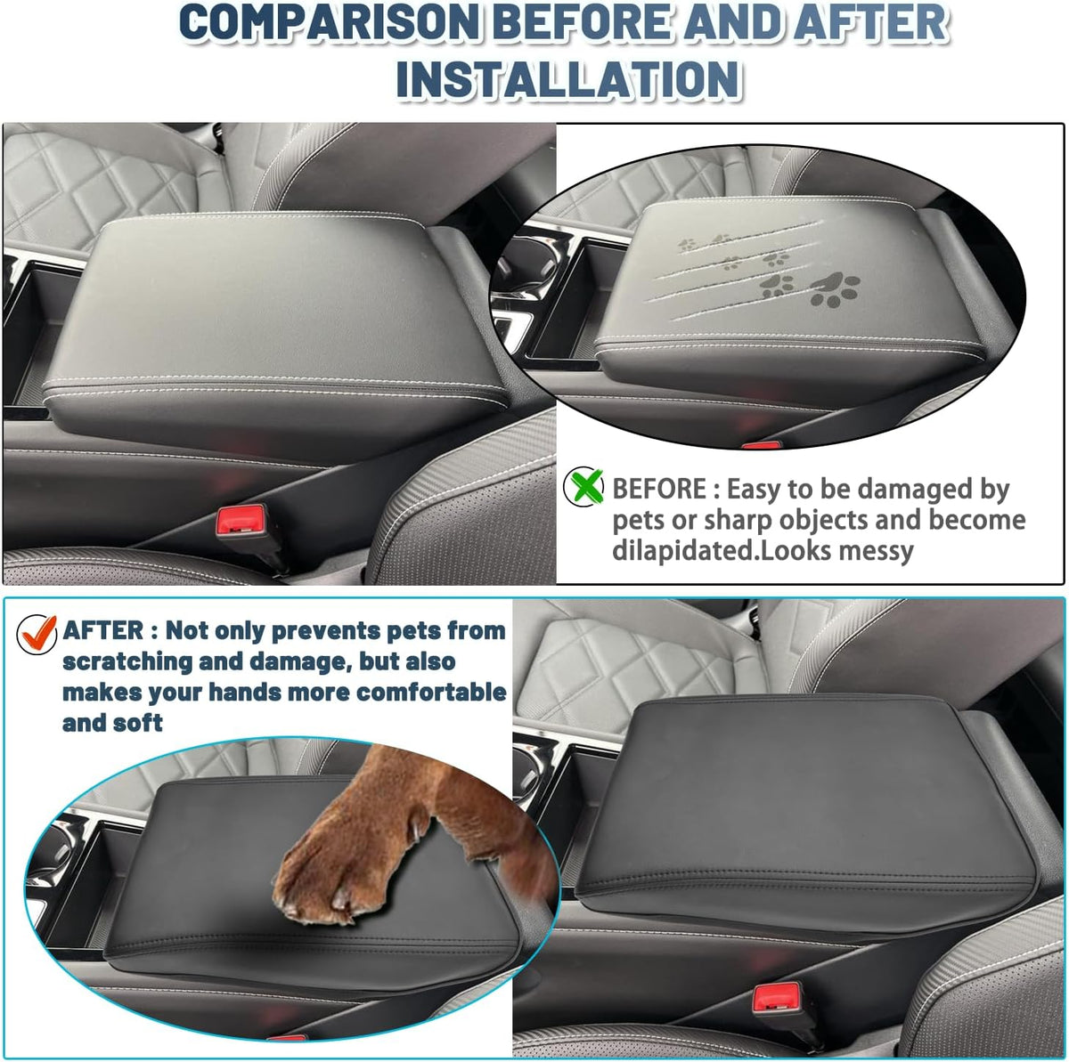 2024 Atlas Cross Sport Armrest Cover for Volkswagen Atlas 2025 Accessories Center Console Cover 2024 Atlas Armrest Cover Protector Compatible with 2024 2025 VW Volkswagen Atlas Cross Sport/SE/SEL