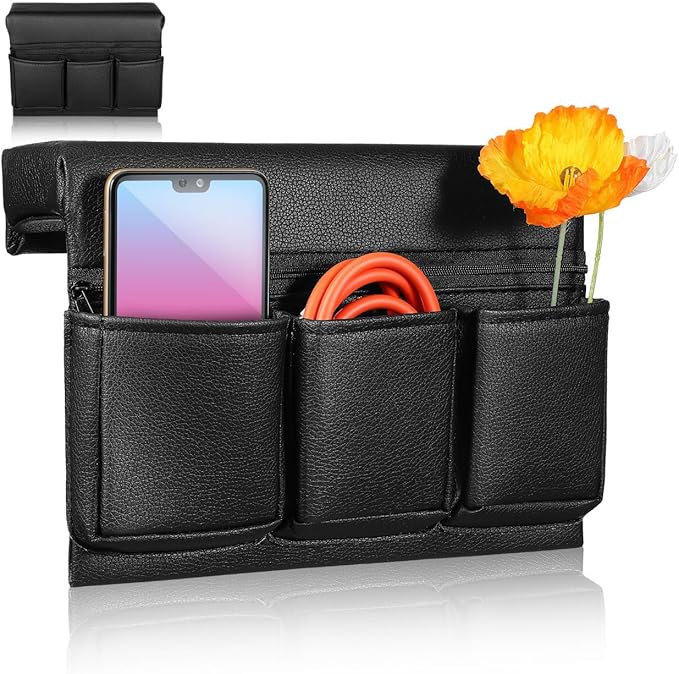 Armrest Pad Organizer, Car Storage Box Auto Side Door Armrest Pad Car Console Side Organizer Arm Rest for Accessory Universal s Leather