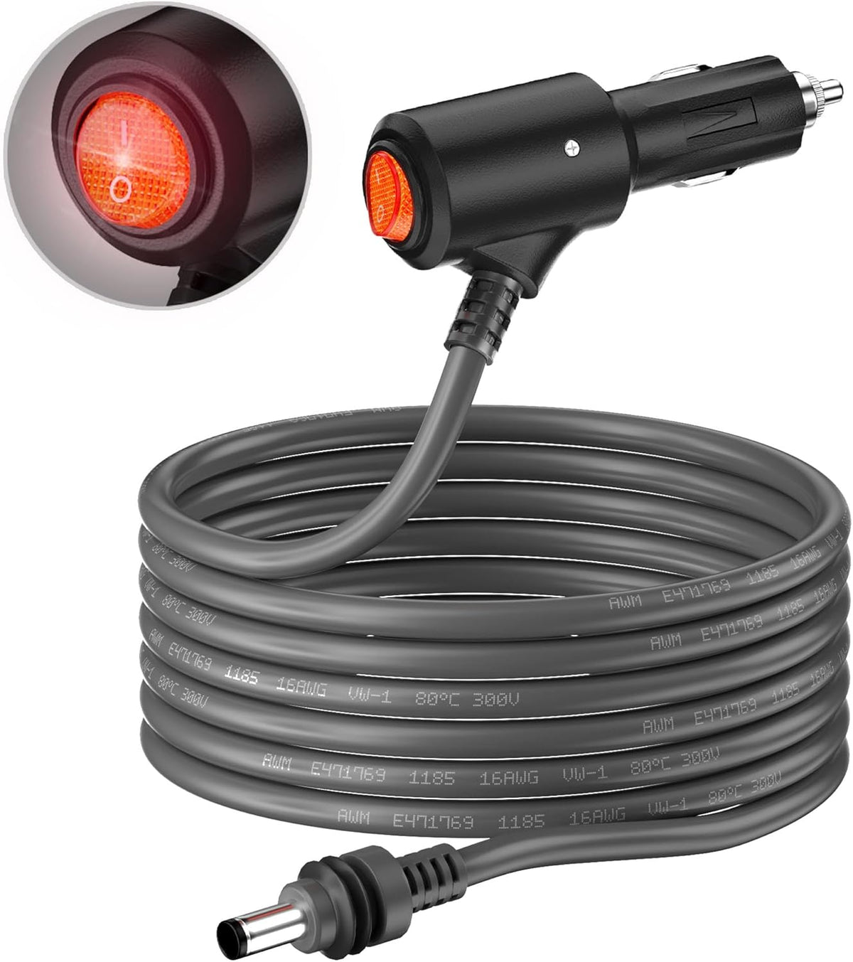 Starlink Mini Cable, 10FT Starlink Mini Car Charger DC Power Cable, 12V-48V Cigarette Lighter Adapter for Starlink Mini Accessories, Waterproof 16AWG Car Power Supply Cord for RVs, Trucks & Ships
