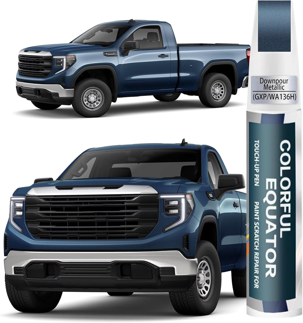 Downpour Metallic(GXP/WA136H) Touch Up Paint for GMC, Car Paint Pen Scratch Repair Two-In-One Touch Up Paint, Premium Car Scratch Remover for Deep Scratches