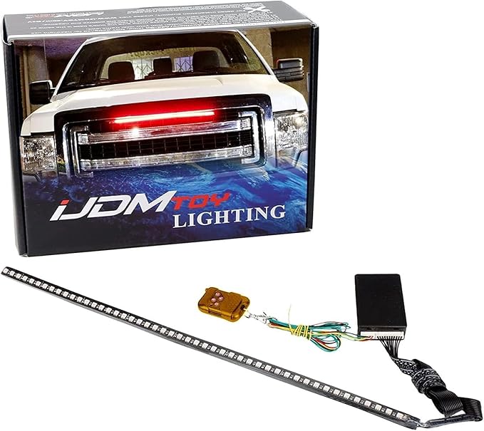 iJDMTOY 20-Inch RGB LED Knight Rider Scanner Light Bar 48-LED Strip for Car Interior Exterior Decoration Lighting