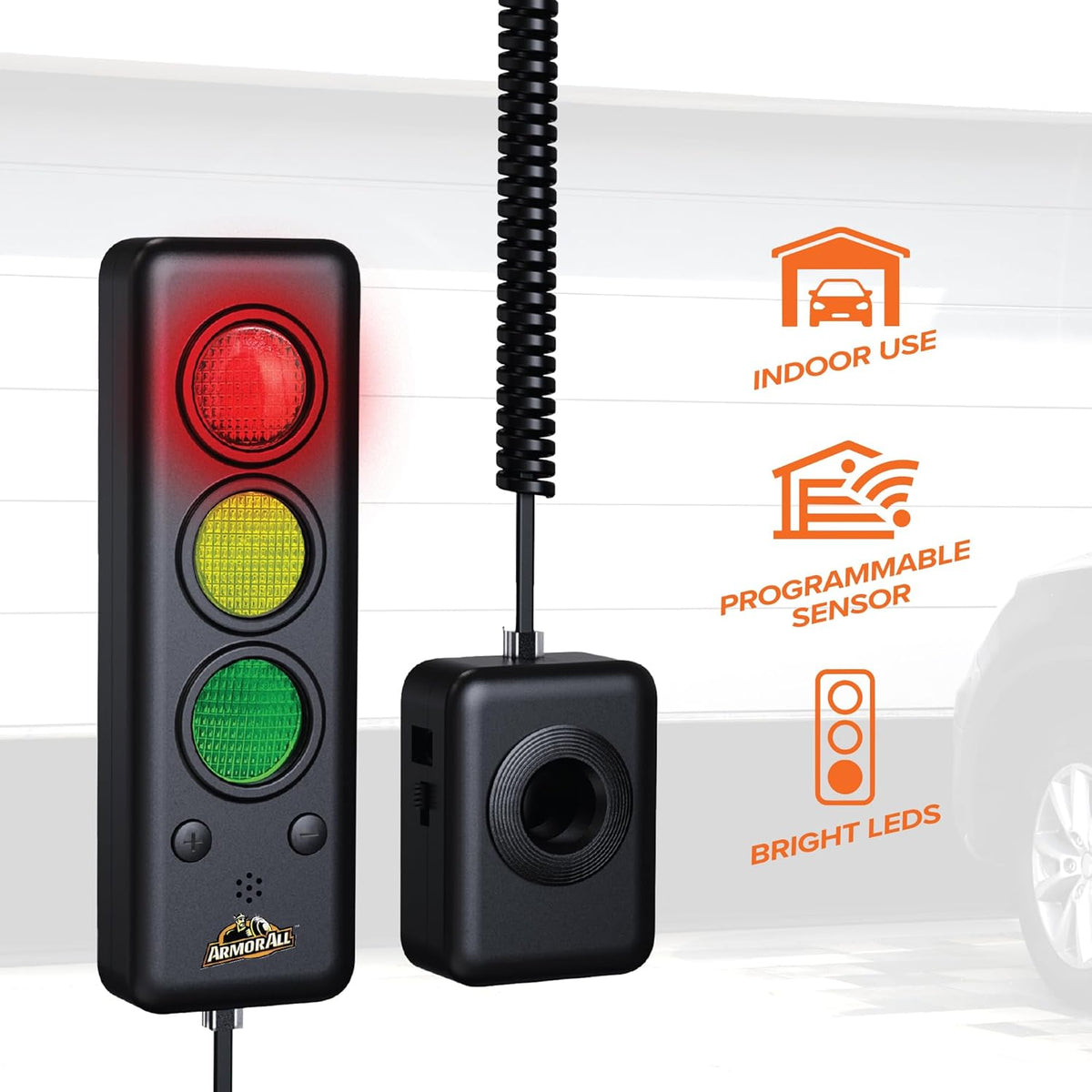 Armor All Advanced Garage Parking Aid with LED Light, Garage Parking Sensor with Color Changing Distance Indicator, Parking Sensor and Garage Stop Light Parking Aid for Safe Parking