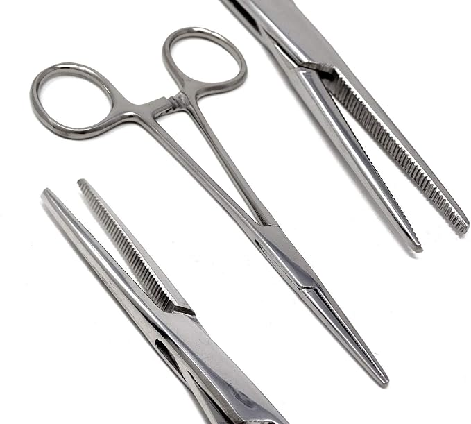 Dog Pet Ear/Nose Hair Puller Grooming Hemostat Locking Forceps Pliers, 5.5" (14cm), Straight