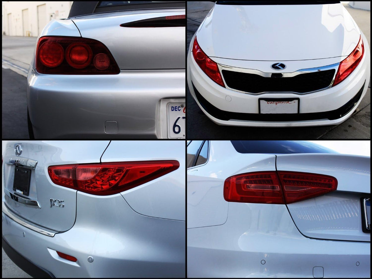 12 by 48 Inches Self Adhesive Headlight, Tail Lights, Fog Lights Tint Vinyl Film (12 X 48, Red)