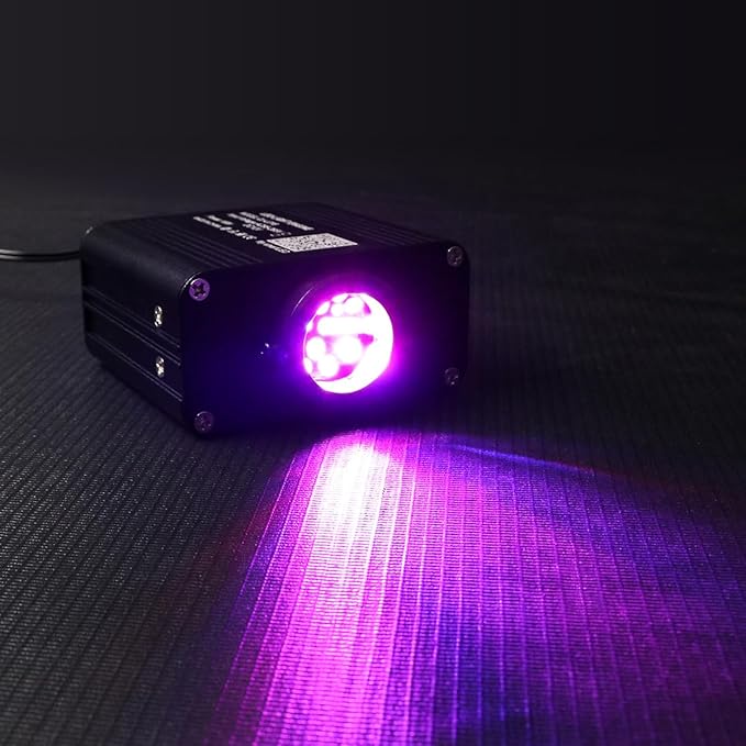 AZIMOM Small Size 16W Twinkle& Sound Activated Fiber Optic Light Source RGBW Light Box Engine Diver APP/Remote Control Music Sensor Mode for Car Home Star Ceiling Light Effect Decoration