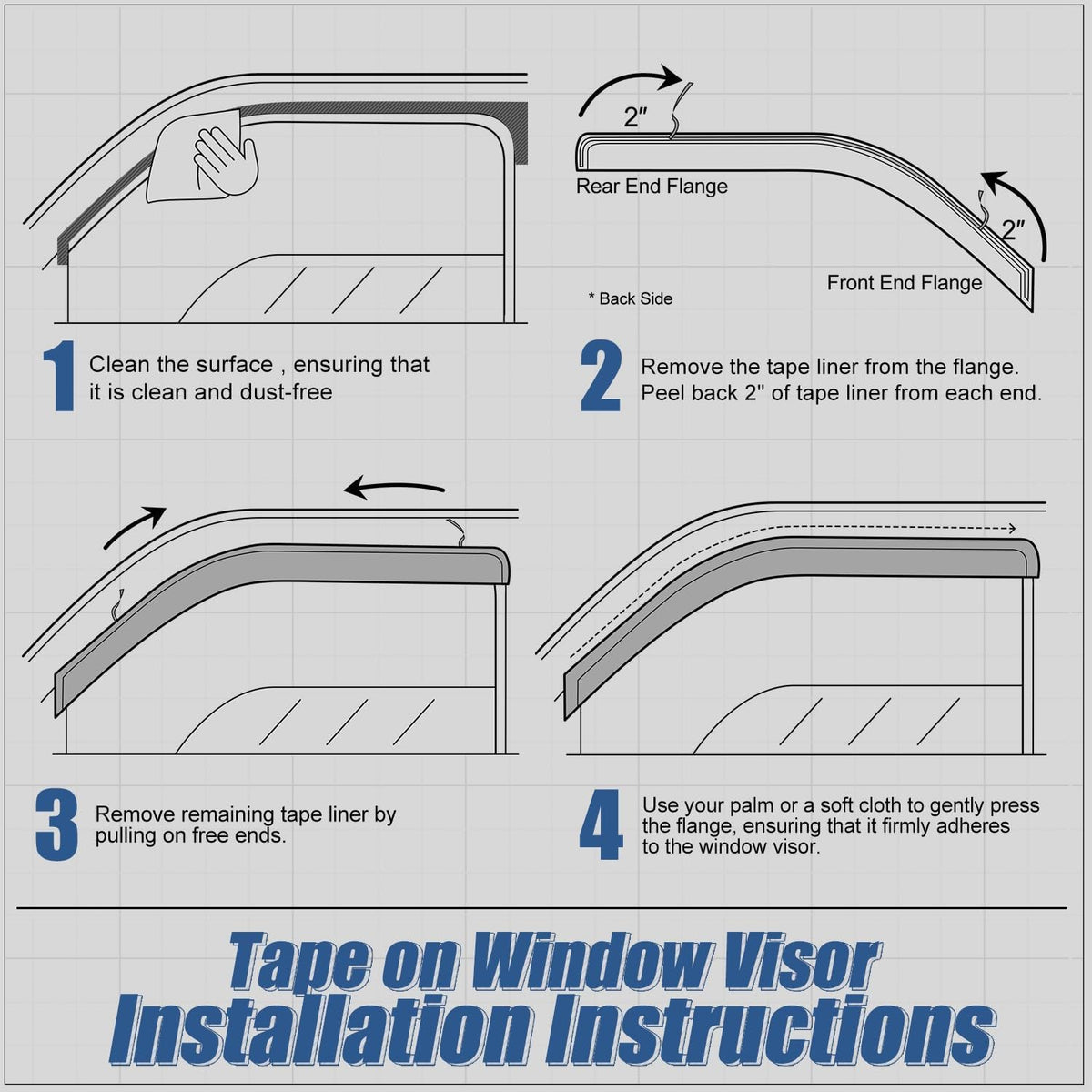 Auto Dynasty 2Pcs Carbon Fiber Pattern Window Visors Compatible with 1999-2007 Chevy Silverado GMC Sierra 1500 2500 3500 & Classic Standard Cab, Tape-On Window Deflectors Rain Guards, Glossy Black