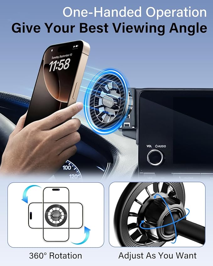 SKYLOTEC Car Phone Holder for Kia Telluride 2020 2021 2022 Accessories 10.25-Inch Screen Fixed Clip, Automobile Cradles Magnetic Phone Mount Compatible with MagSafe, Strong Magnets Cell Phone Base